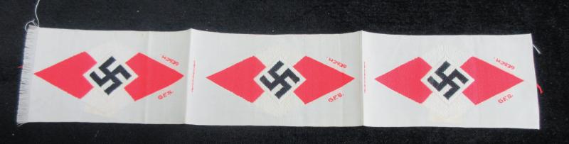 STRIP of THREE HJ DIAMONDS with PAPER TAGS