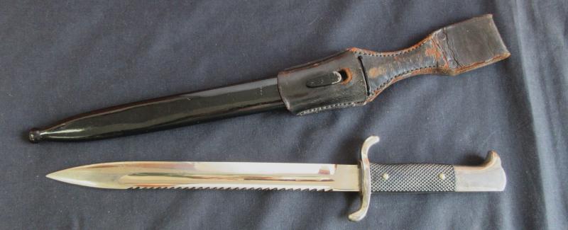 WW2 GERMAN FIREMANS SIDEARM/BAYONET, SAWBACK