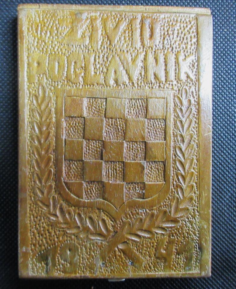 WW2 1941 CROATION 'ZIVID POGLAVNIK' CIGARETTE CASE with CROATION ARMSHIELD