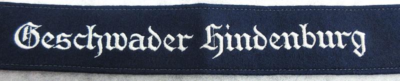 GESCHWADER HINDENURG LUFTWAFFE CUFFTITLE
